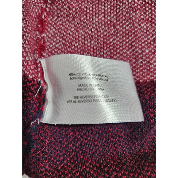 Eddie Bauer Men's Fairisle‎ Sweater 1/4 zip, size XXL Maroon & Blue Grandpa Ski - Picture 7 of 8